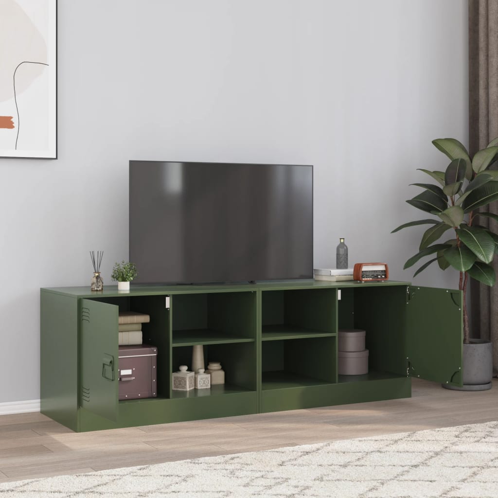 tv-borde 2 stk. 67x39x44 cm stål olivengrøn