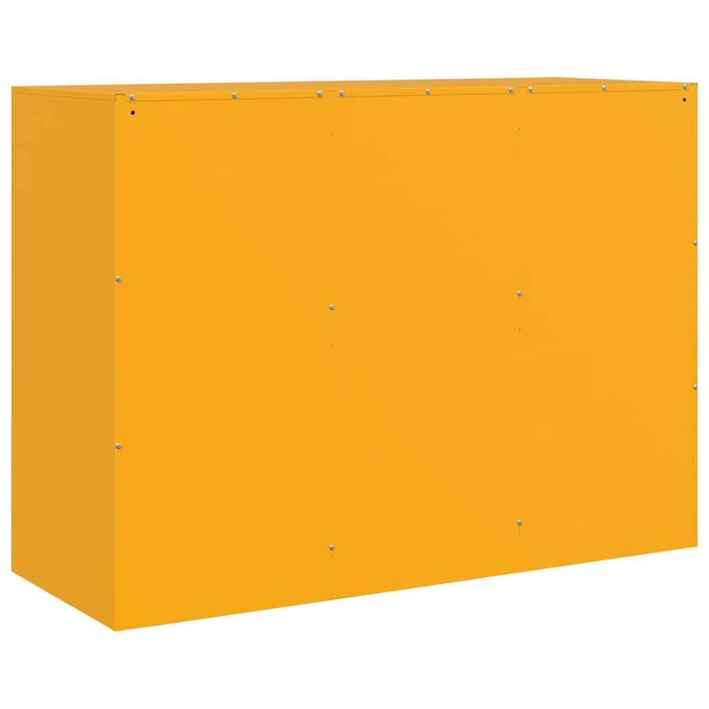 skænk 99x39x73 cm stål sennepsgul