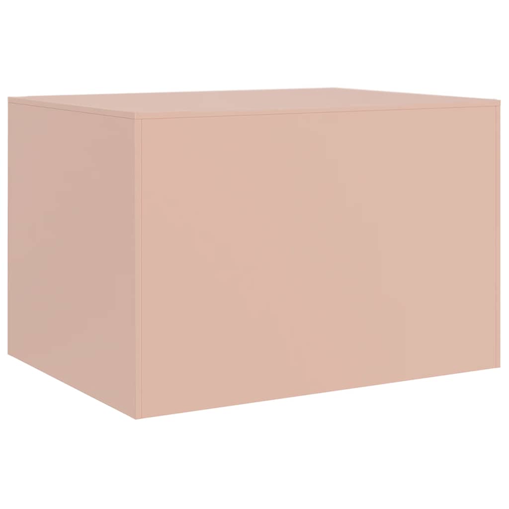 sofabord 67x50x44 cm stål lyserød