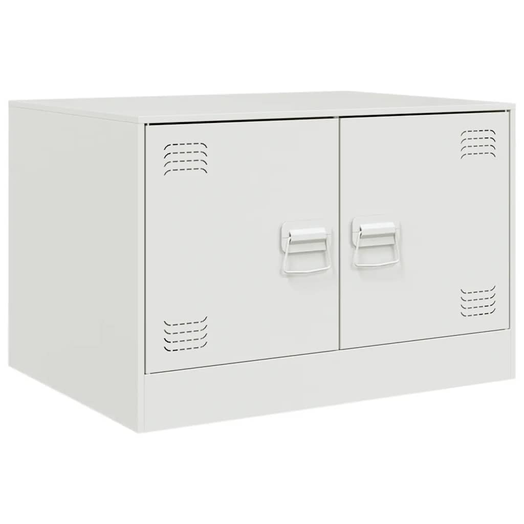 sofabord 67x50x44 cm stål hvid