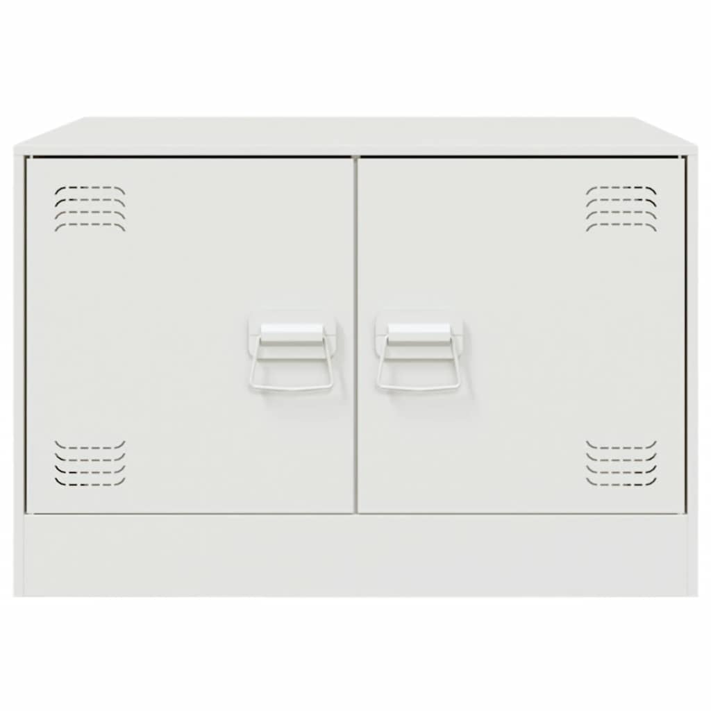 sofabord 67x50x44 cm stål hvid