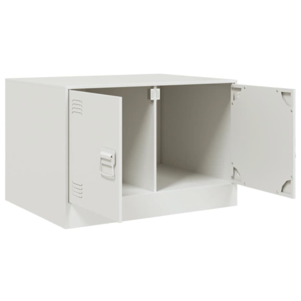 sofabord 67x50x44 cm stål hvid