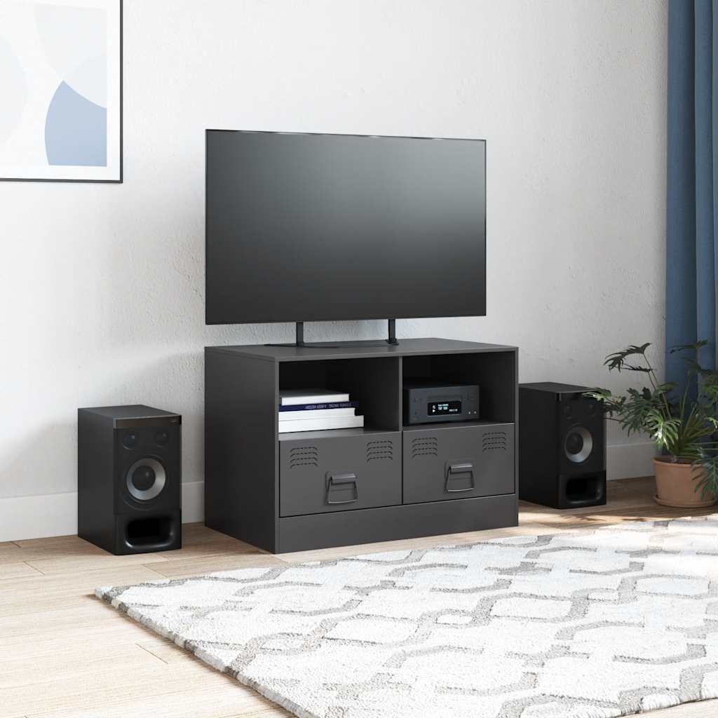 tv-bord 67x39x44 cm stål sort