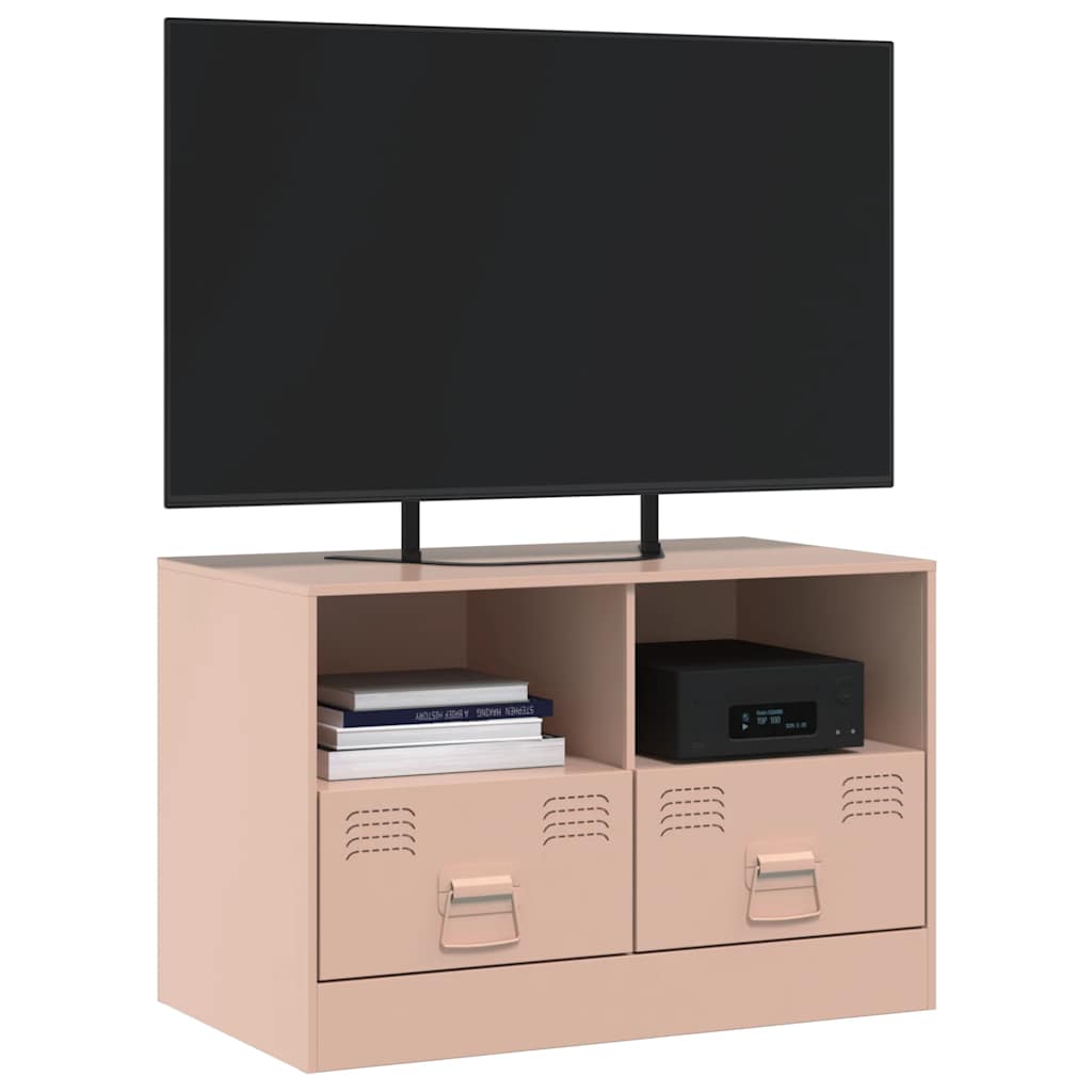 tv-bord 67x39x44 cm stål lyserød
