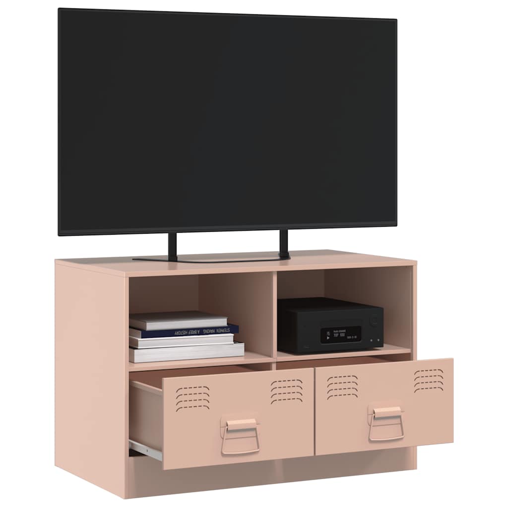 tv-bord 67x39x44 cm stål lyserød