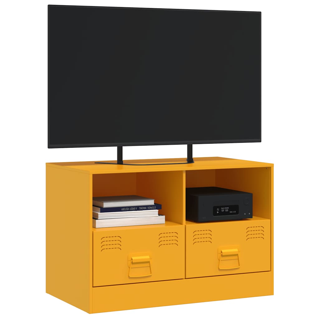 tv-bord 67x39x44 cm stål sennepsgul