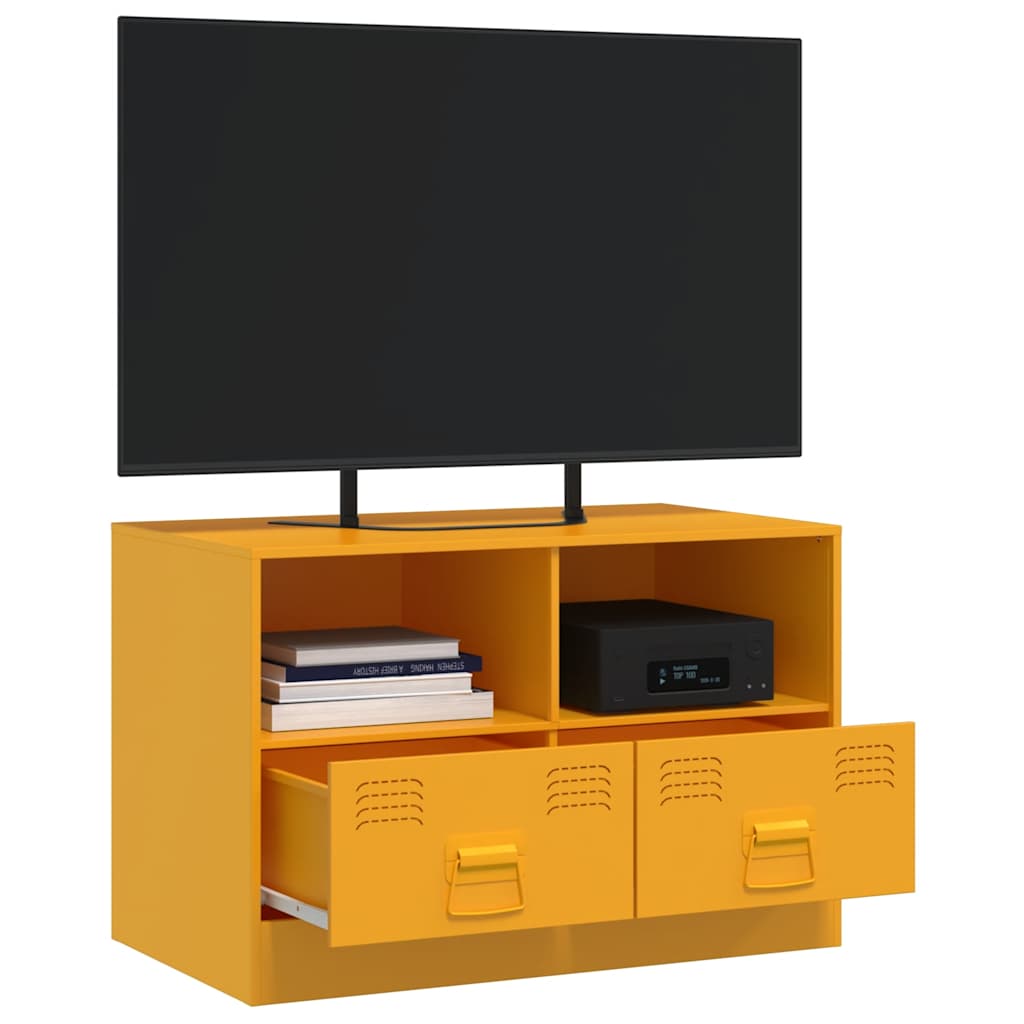 tv-bord 67x39x44 cm stål sennepsgul