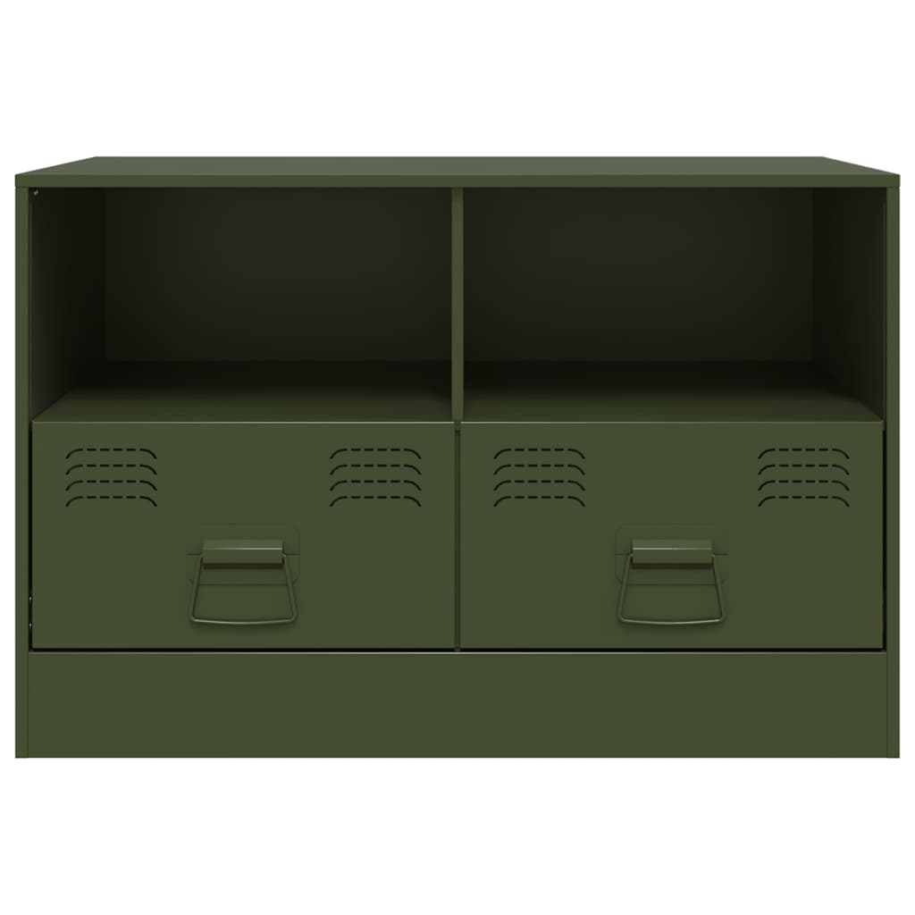 tv-bord 67x39x44 cm stål olivengrøn