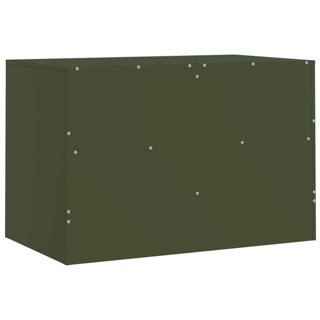 tv-bord 67x39x44 cm stål olivengrøn