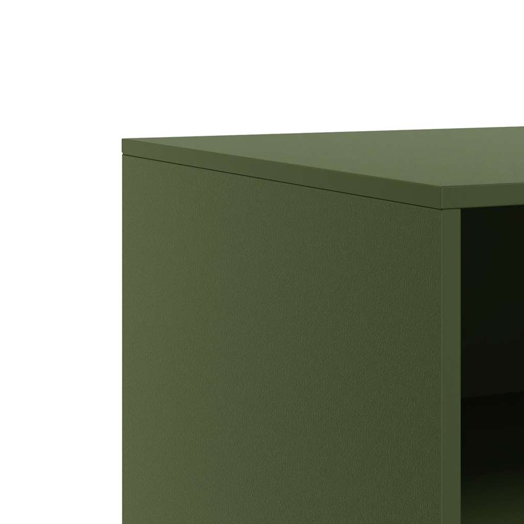 tv-bord 67x39x44 cm stål olivengrøn