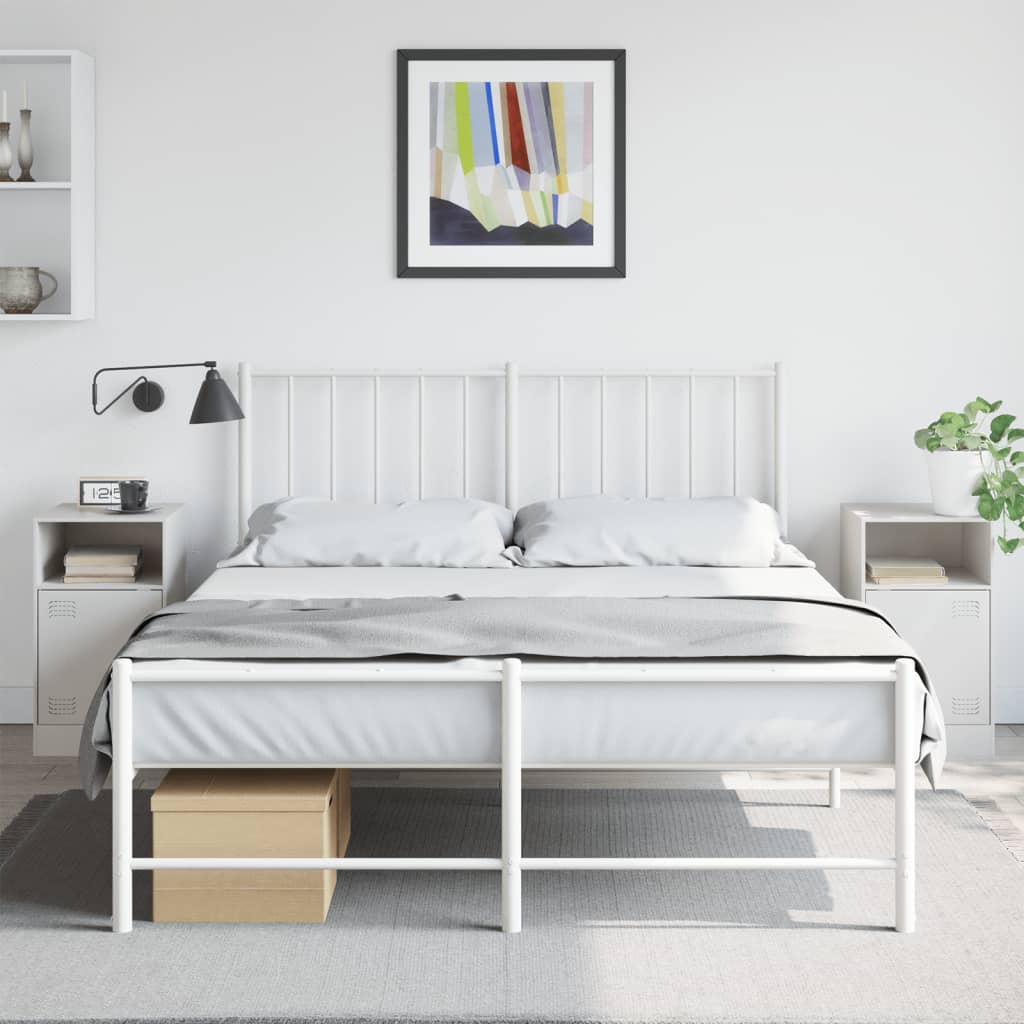 sengeborde 2 stk. 34,5x39x62 cm stål hvid