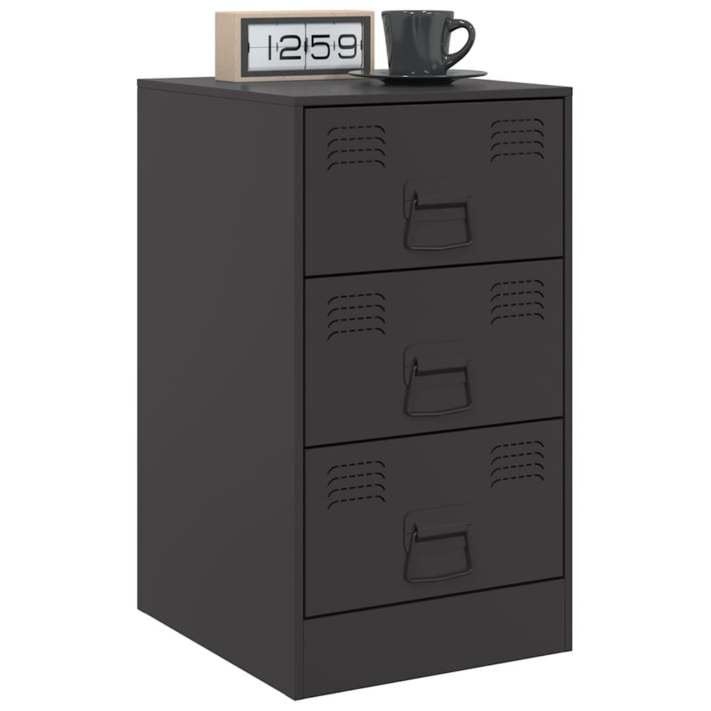 sengeborde 2 stk. 34,5x39x62 cm stål sort