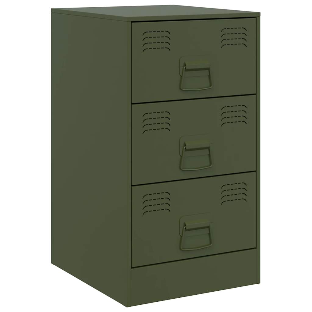 sengeborde 2 stk. 34,5x39x62 cm stål olivengrøn