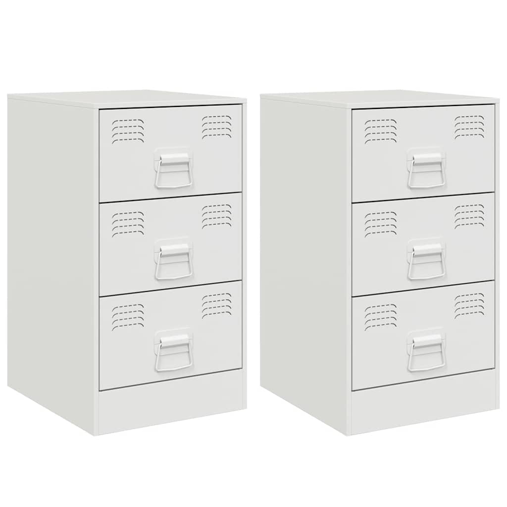 sengeborde 2 stk. 34,5x39x62 cm stål hvid