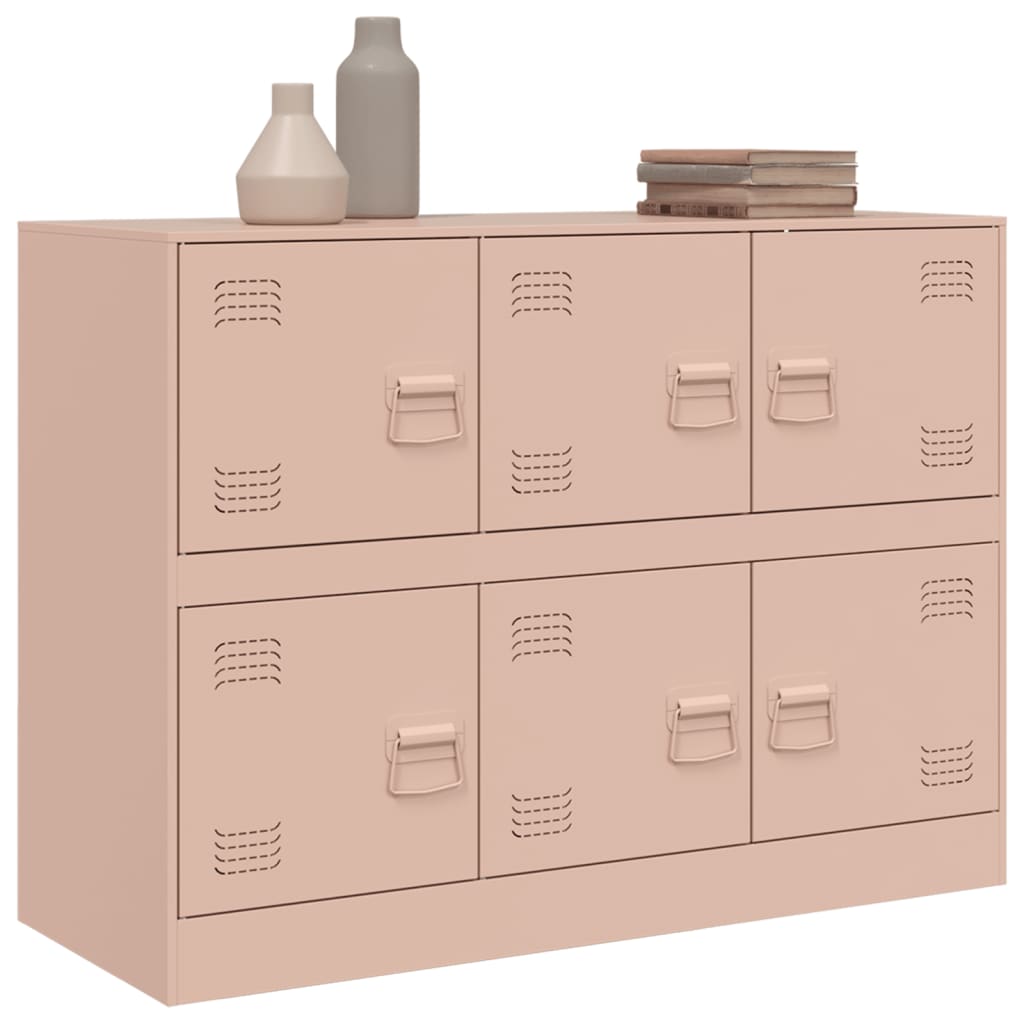 skænk 99x39x73 cm stål lyserød