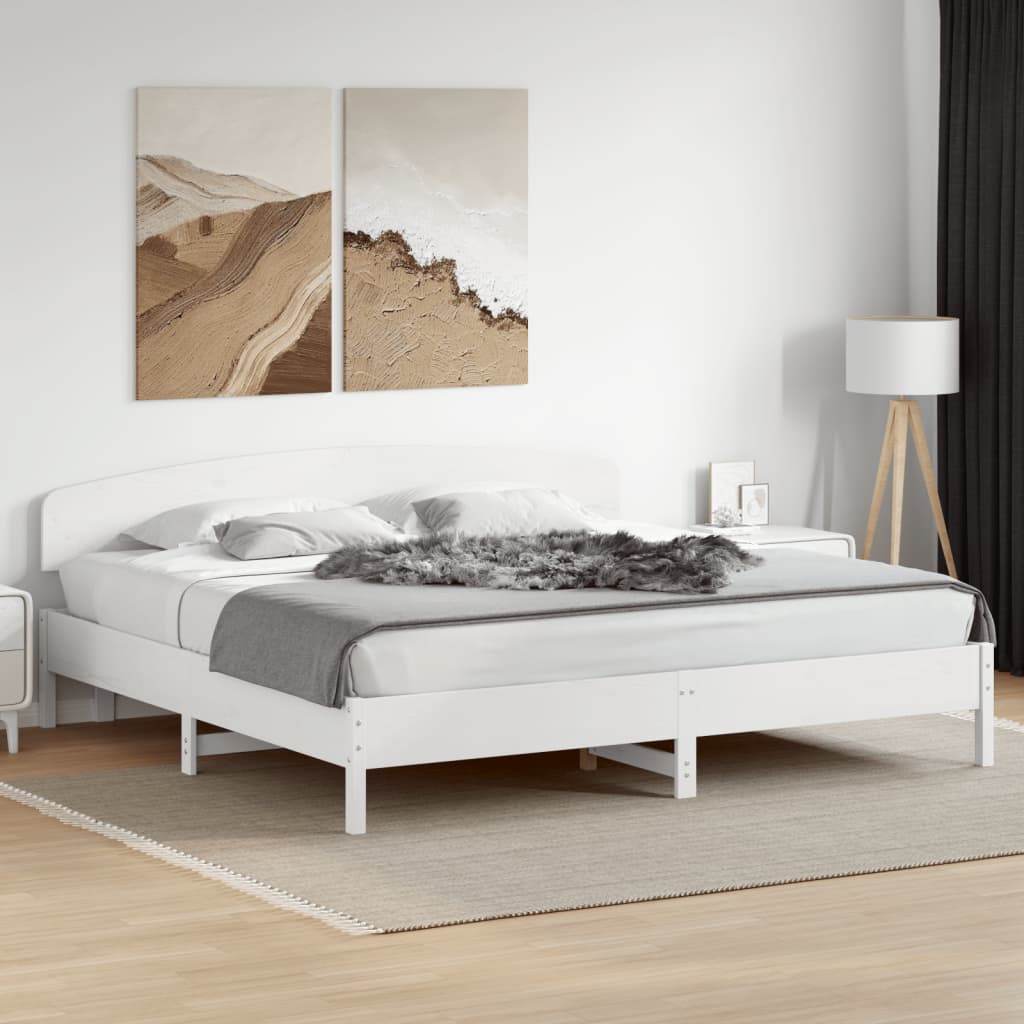 sengegavl 200 cm massivt fyrretræ hvid