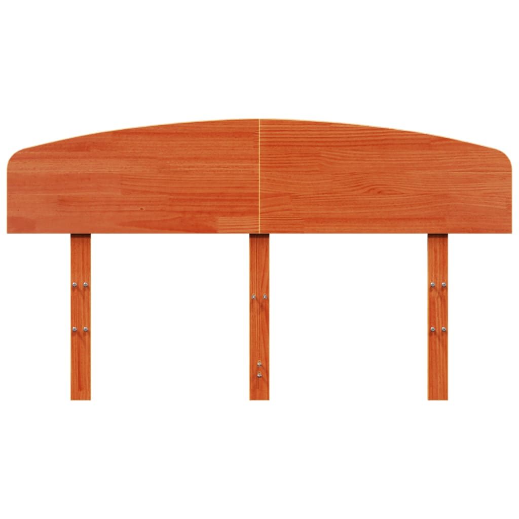 sengegavl 150 cm massivt fyrretræ gyldenbrun