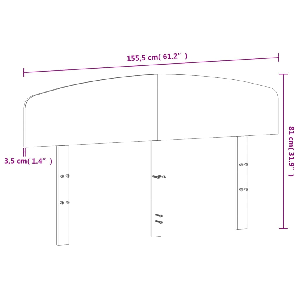sengegavl 150 cm massivt fyrretræ gyldenbrun