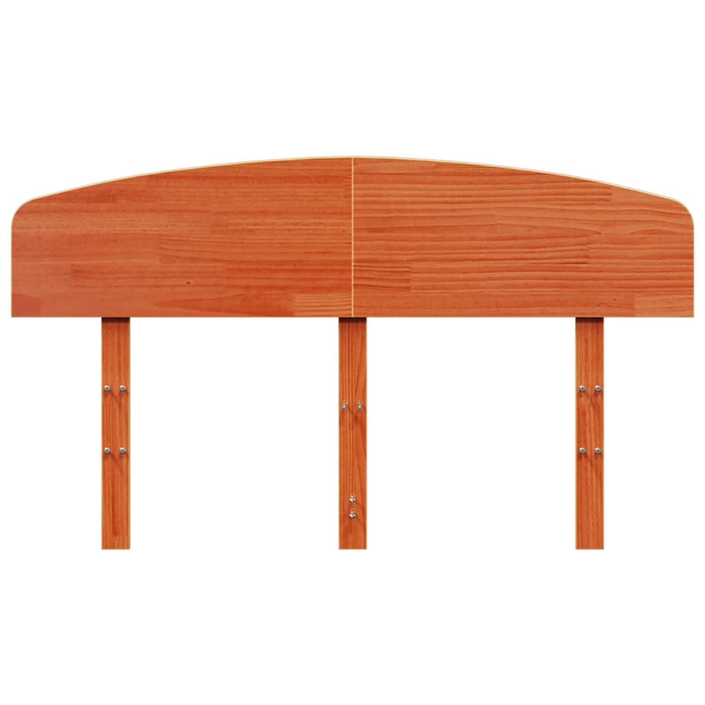 sengegavl 135 cm massivt fyrretræ gyldenbrun