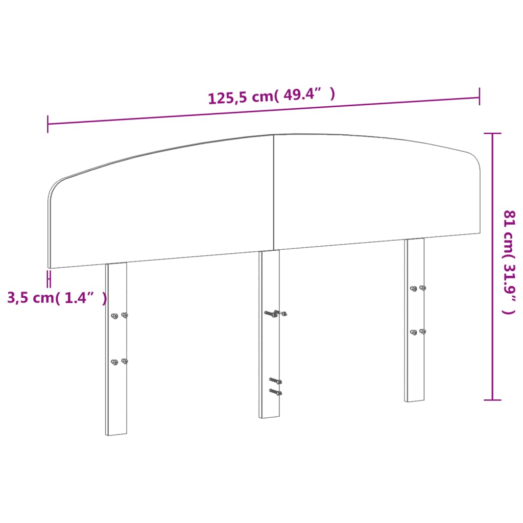 sengegavl 120 cm massivt fyrretræ gyldenbrun