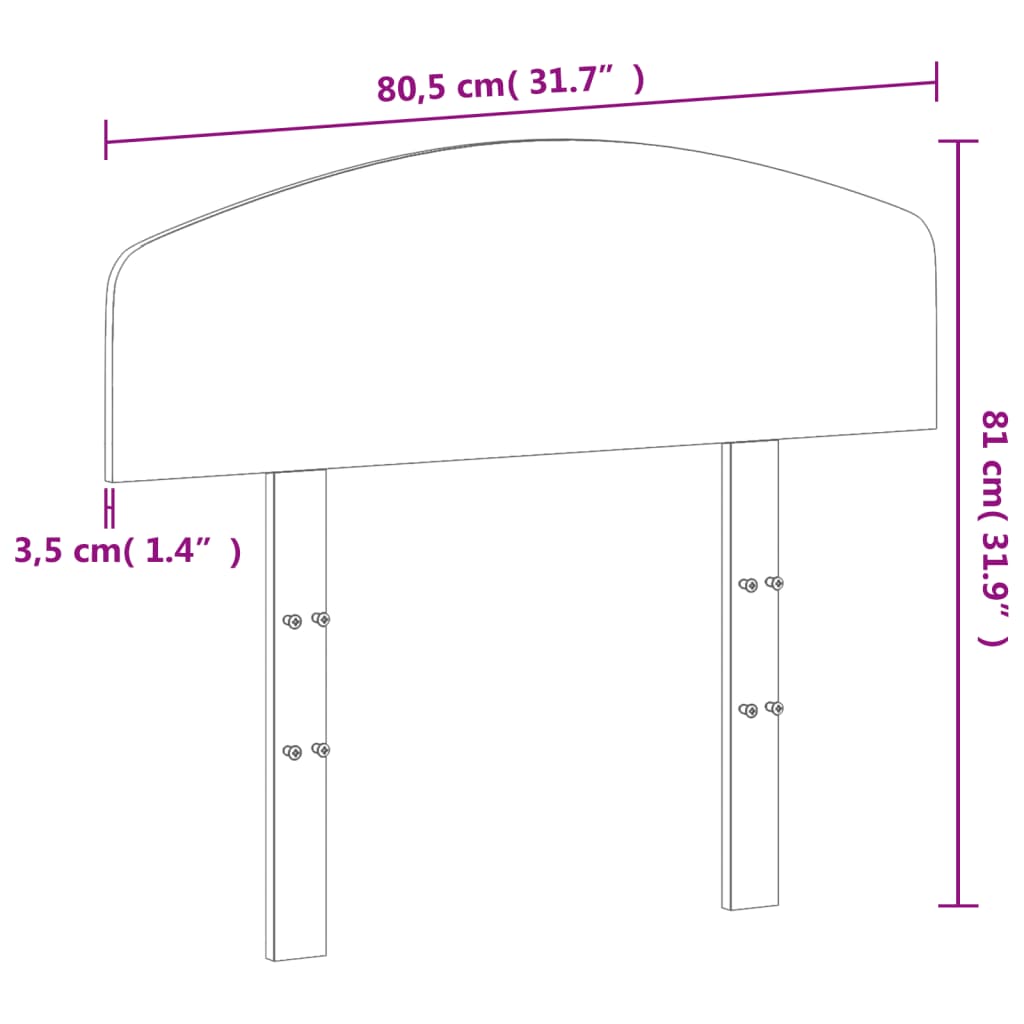sengegavl 75 cm massivt fyrretræ hvid