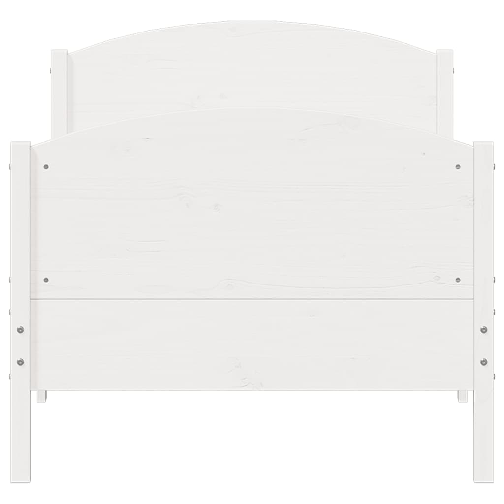 sengeramme uden madras 100x200 cm massivt fyrretræ hvid