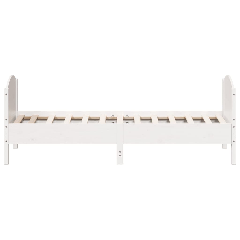 sengeramme uden madras 100x200 cm massivt fyrretræ hvid