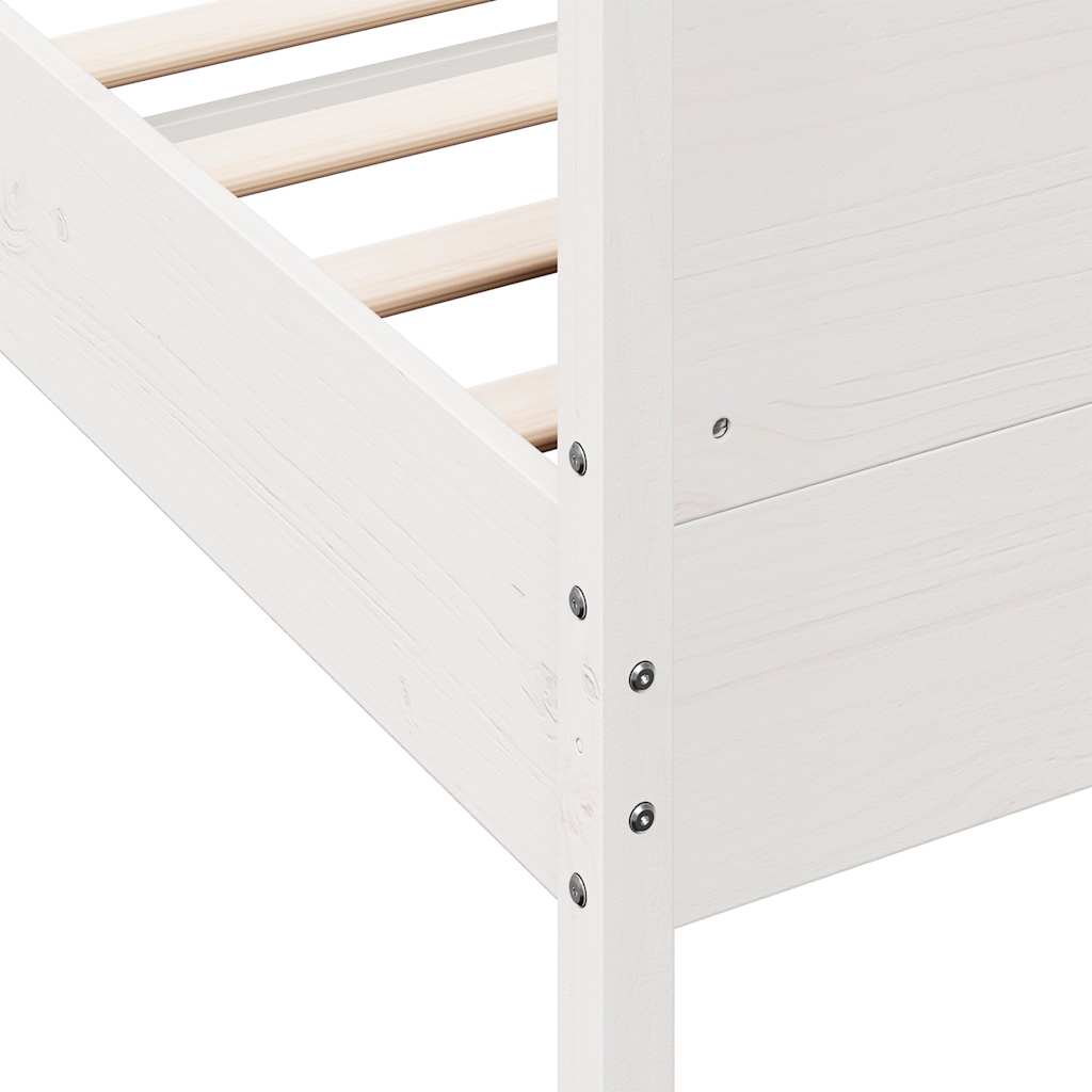 sengeramme uden madras 100x200 cm massivt fyrretræ hvid