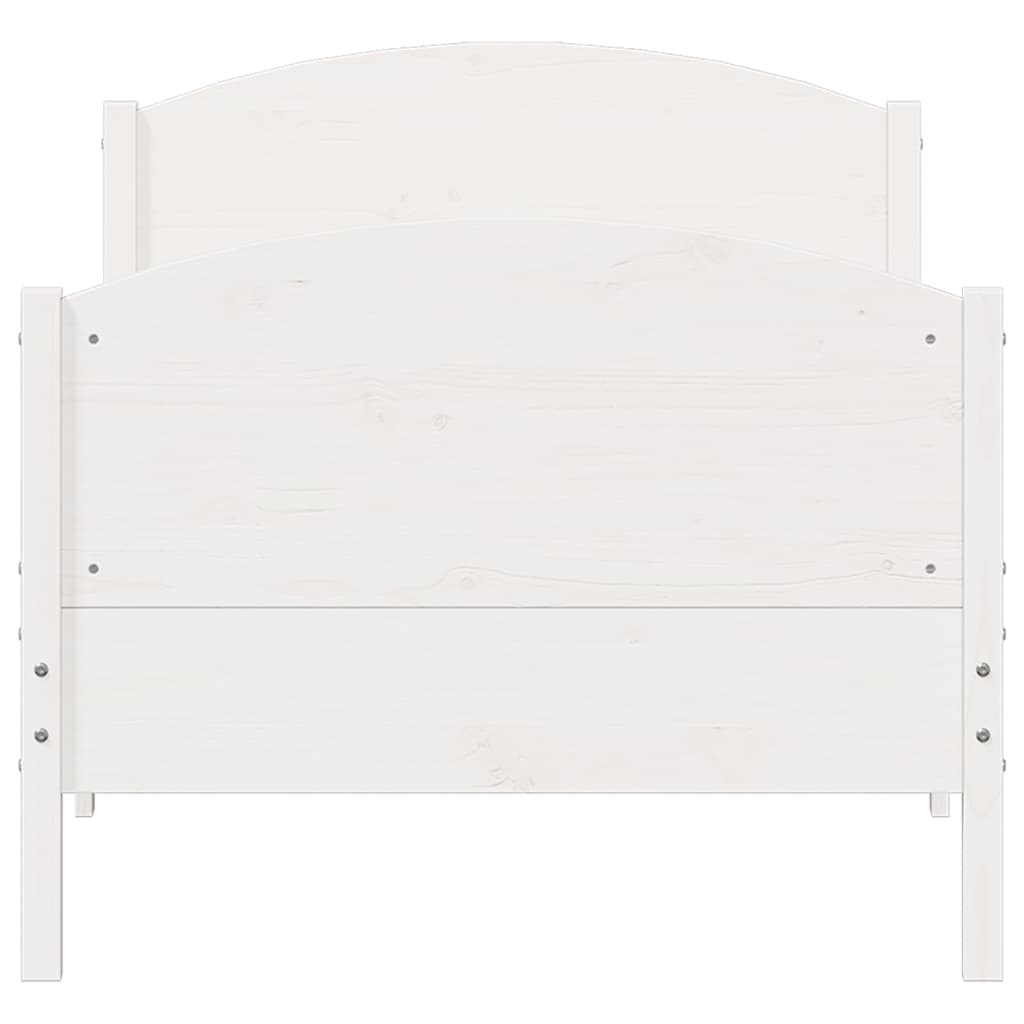 sengeramme uden madras 90x200 cm massivt fyrretræ hvid