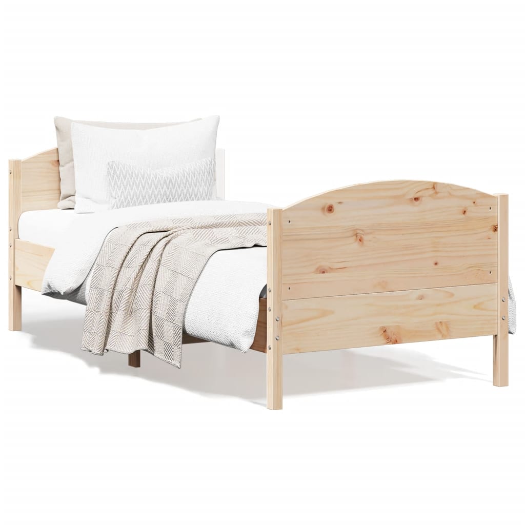 sengeramme uden madras 90x190 cm massivt fyrretræ