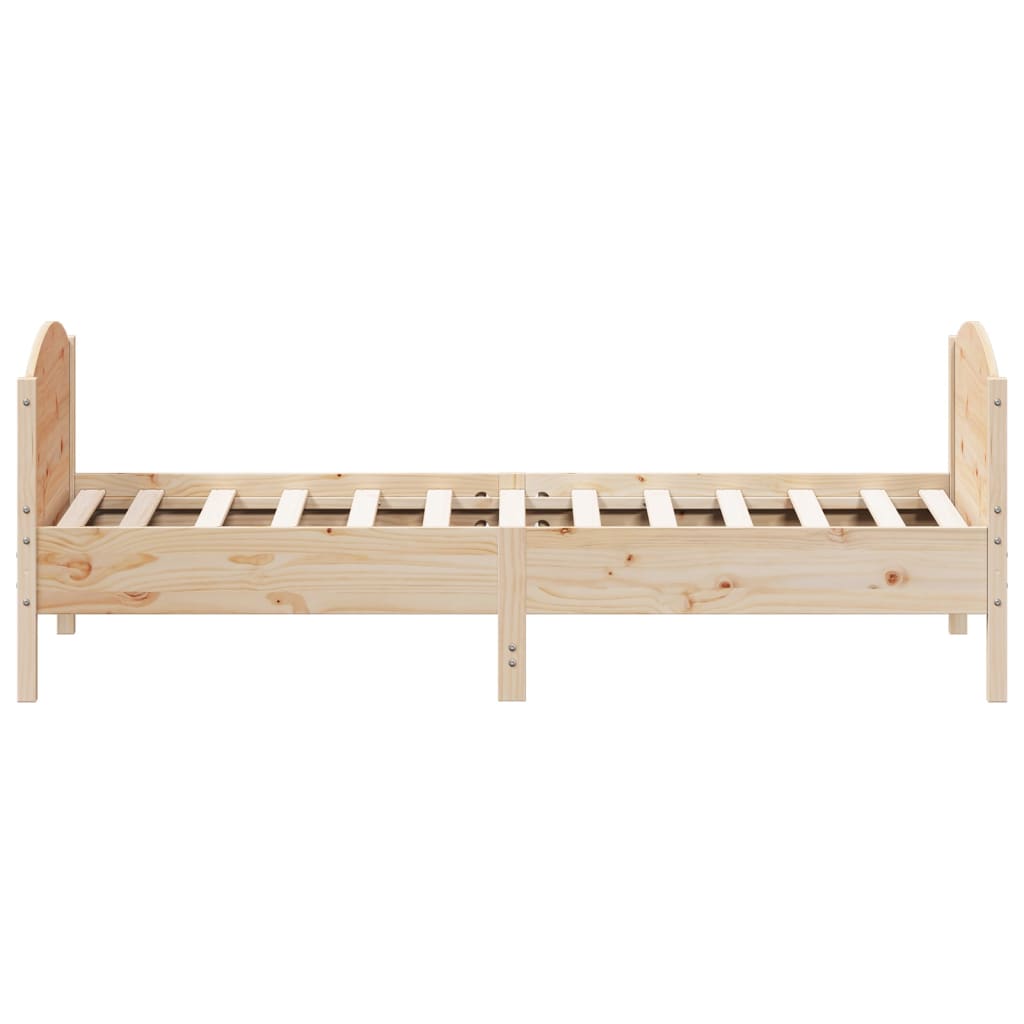 sengeramme uden madras 90x190 cm massivt fyrretræ