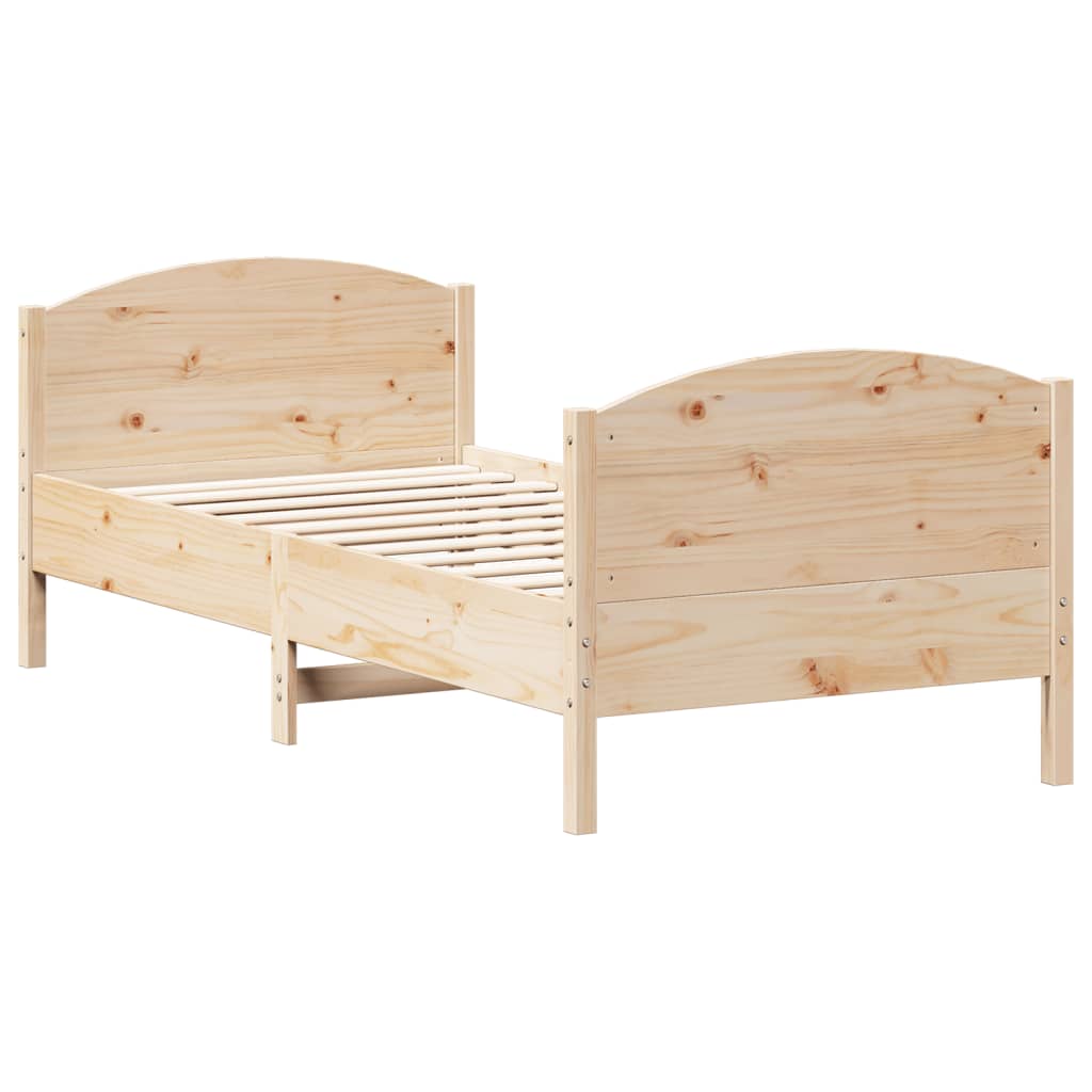 sengeramme uden madras 90x190 cm massivt fyrretræ