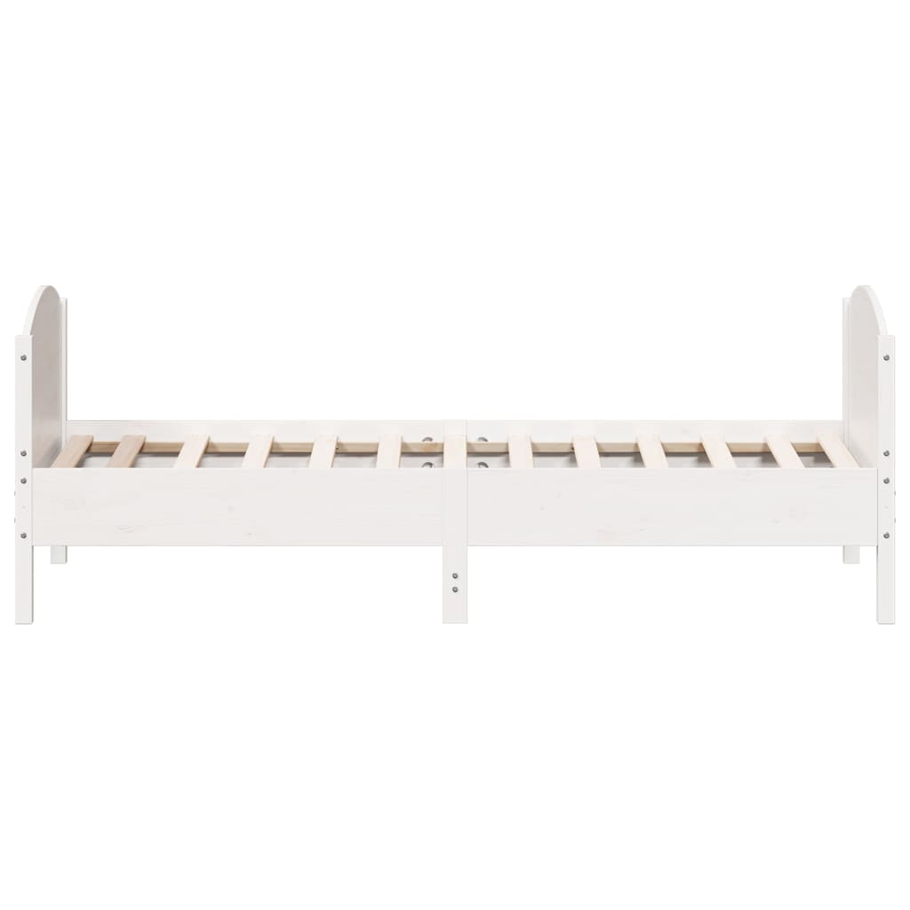 sengeramme uden madras 90x190 cm massivt fyrretræ hvid