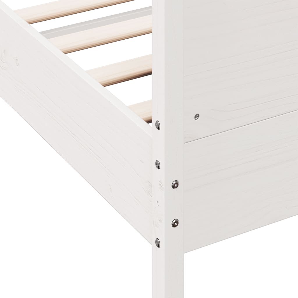 sengeramme uden madras 90x190 cm massivt fyrretræ hvid