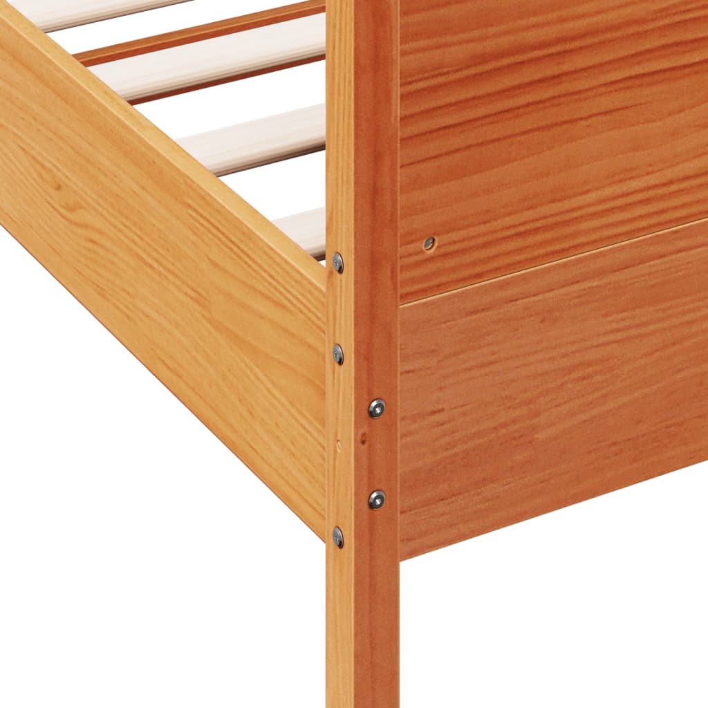sengeramme uden madras 90x190 cm massivt fyrretræ gyldenbrun