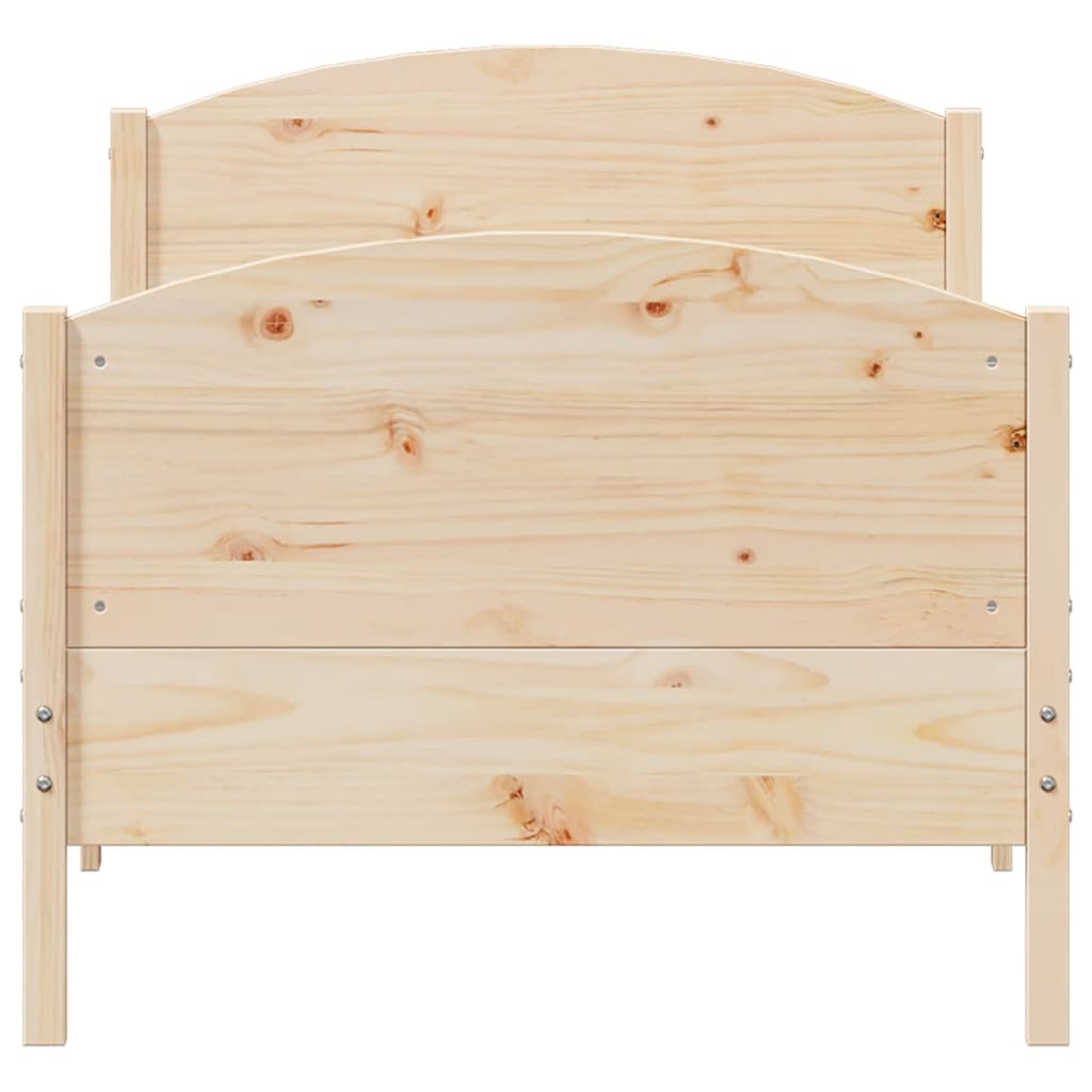 sengeramme uden madras 75x190 cm massivt fyrretræ
