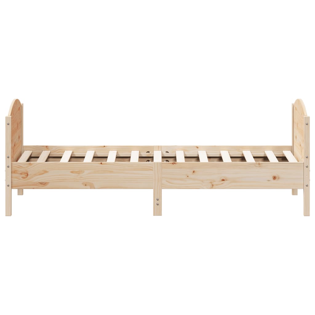 sengeramme uden madras 75x190 cm massivt fyrretræ
