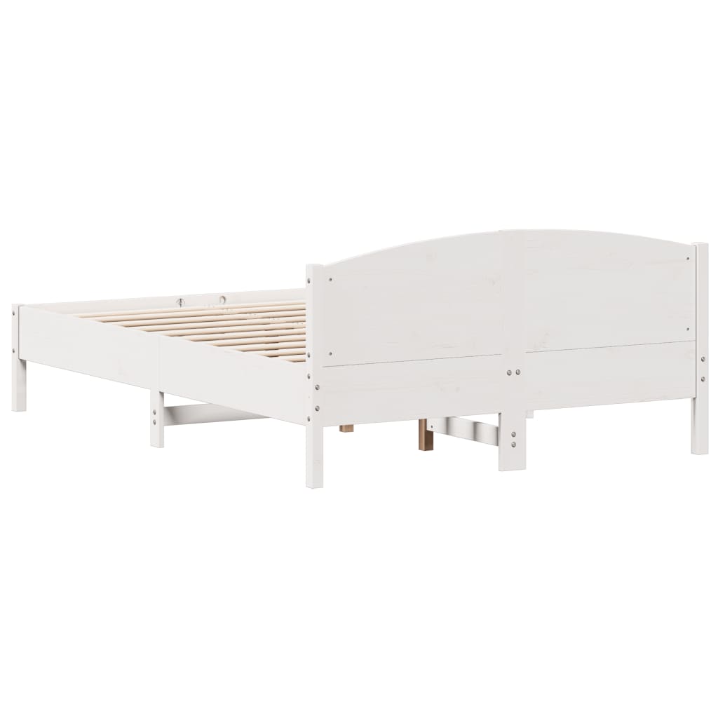 sengeramme uden madras 140x200 cm massivt fyrretræ hvid