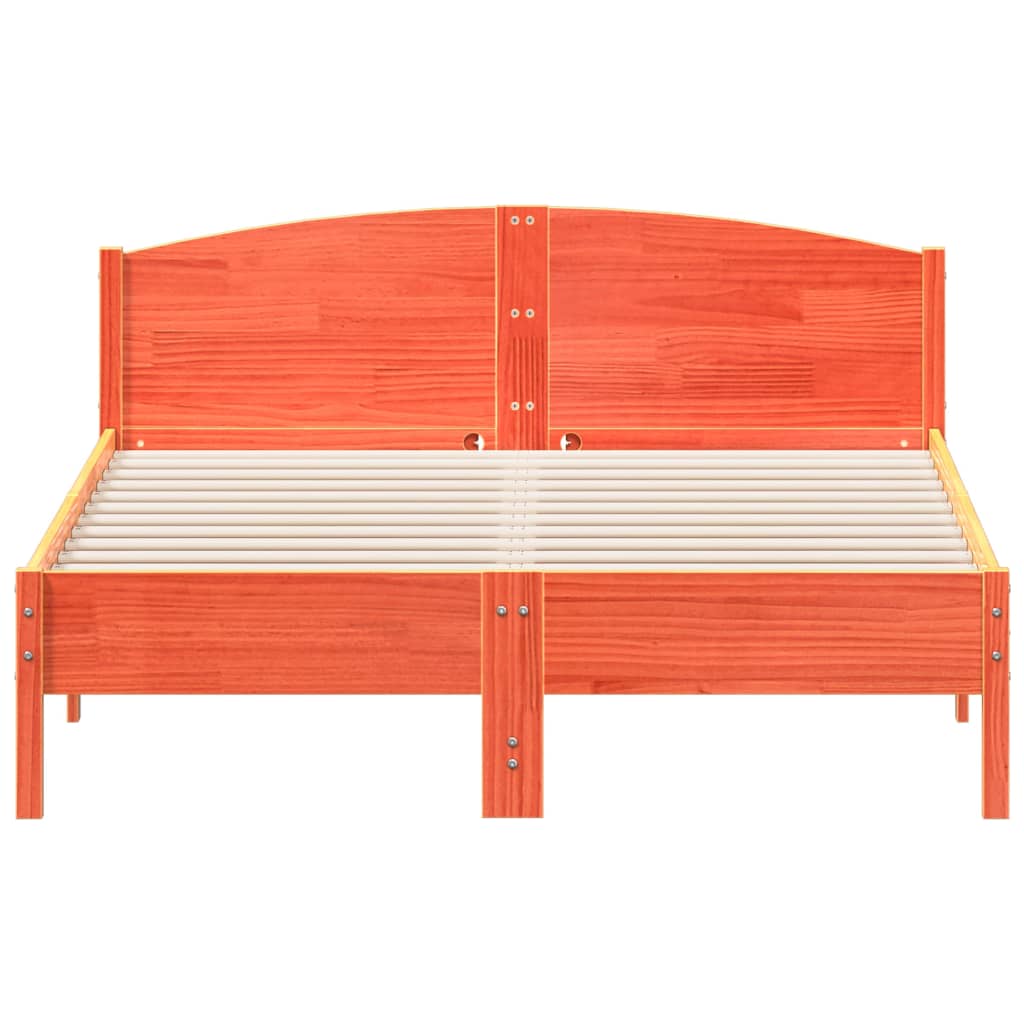 sengeramme uden madras 140x200 cm massivt fyr gyldenbrun