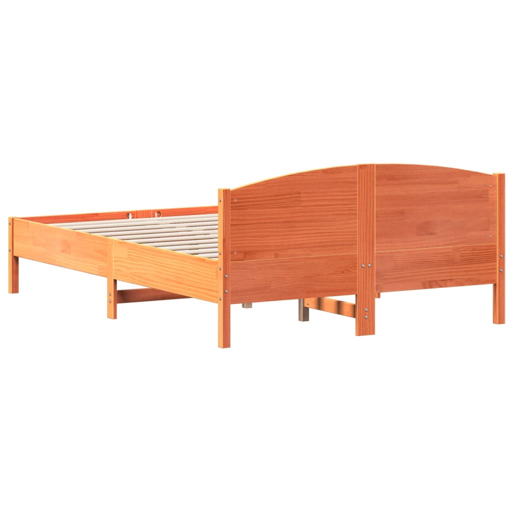 sengeramme uden madras 140x200 cm massivt fyr gyldenbrun