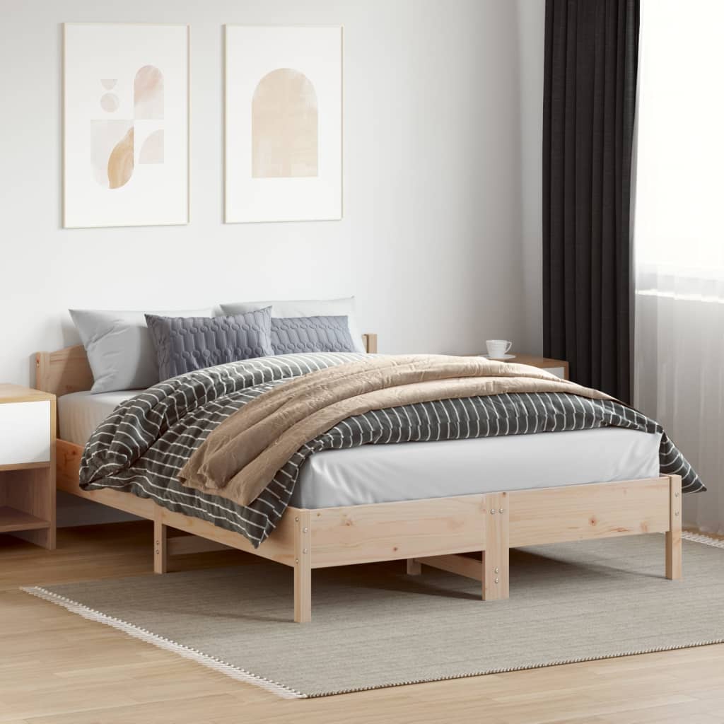 sengeramme uden madras 120x200 cm massivt fyrretræ