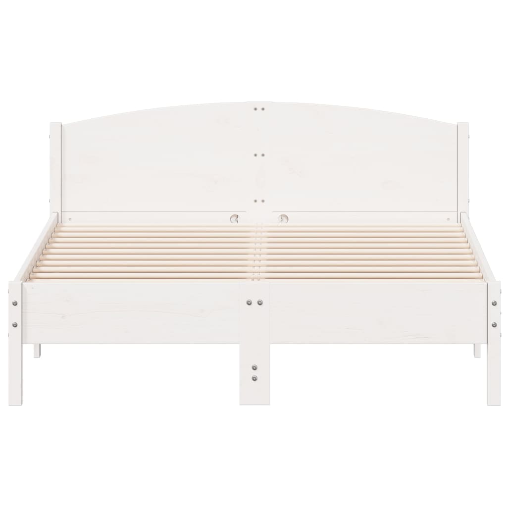 sengeramme uden madras 120x200 cm massivt fyrretræ hvid