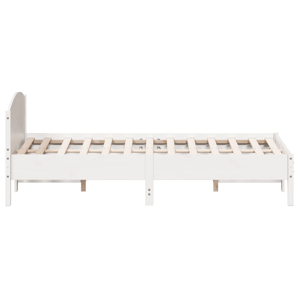 sengeramme uden madras 120x200 cm massivt fyrretræ hvid