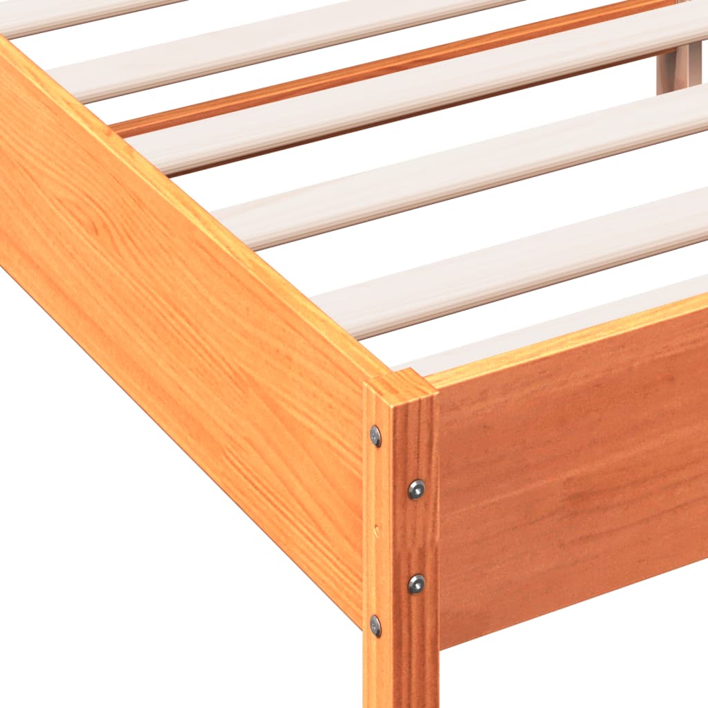 sengeramme uden madras 140x190 cm massivt fyrretræ gyldenbrun