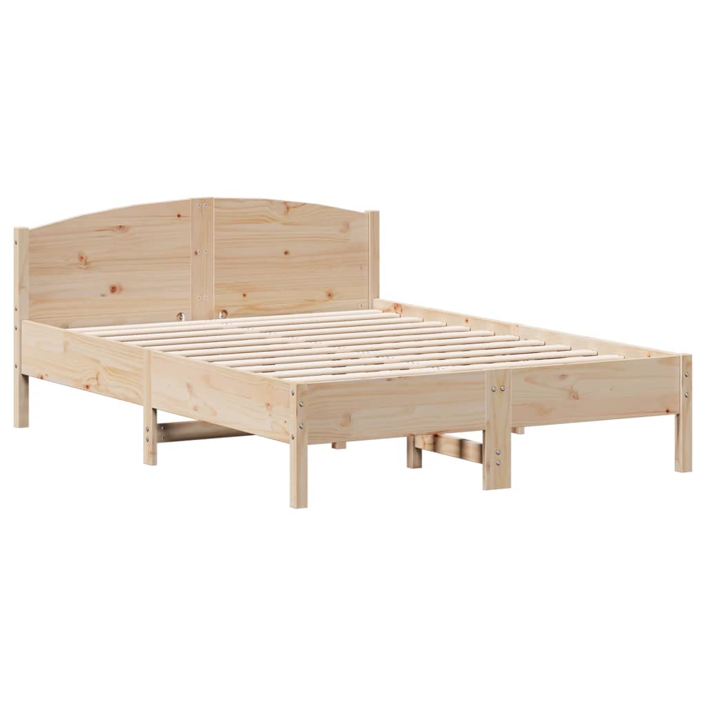 sengeramme uden madras 135x190 cm massivt fyrretræ hvid