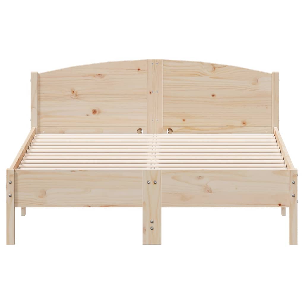 sengeramme uden madras 135x190 cm massivt fyrretræ hvid
