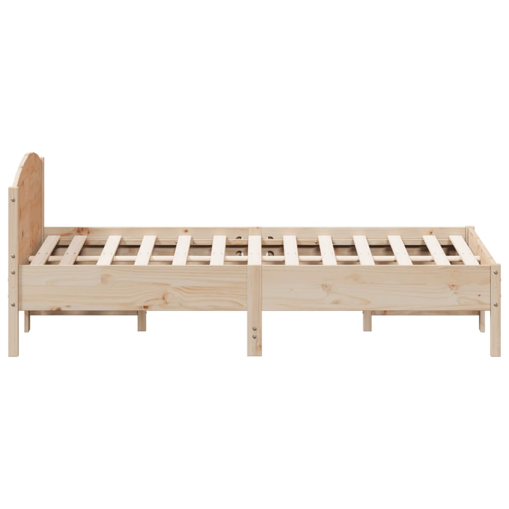 sengeramme uden madras 135x190 cm massivt fyrretræ hvid
