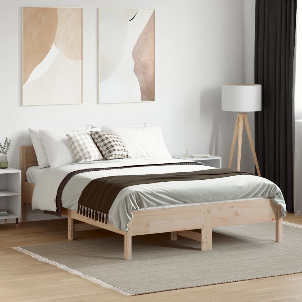 sengeramme uden madras 120x190 cm massivt fyrretræ