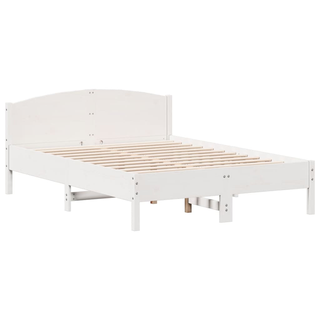 sengeramme uden madras 120x190 cm massivt fyrretræ hvid
