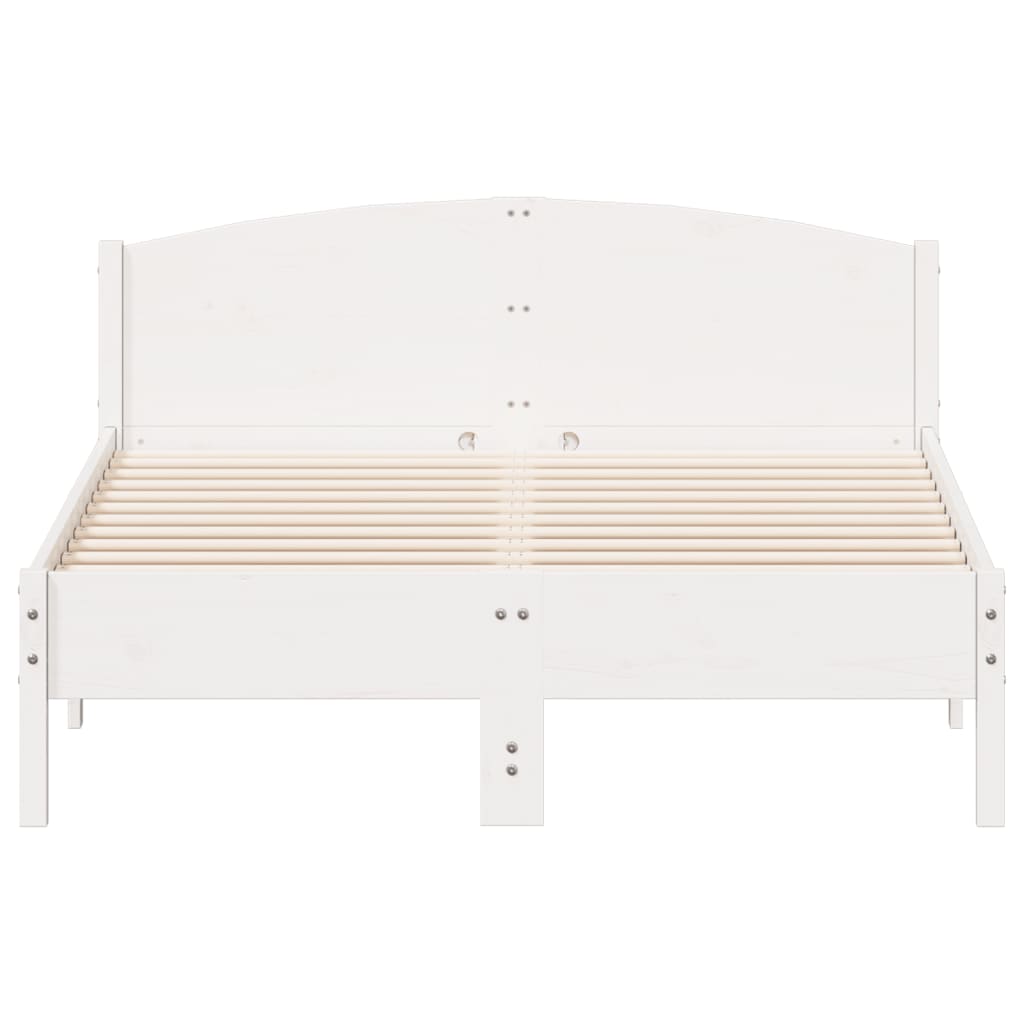 sengeramme uden madras 120x190 cm massivt fyrretræ hvid